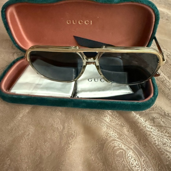 GUCCI Unisex GG0200S 004 Brown/Blue 57-14-145 Sunglasses - Picture 5 of 10